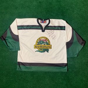 Vtg Hockey Louisiana IceGators Signed Dave Farrish
